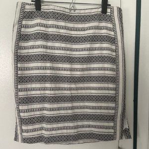 Loft Black and White Skirt